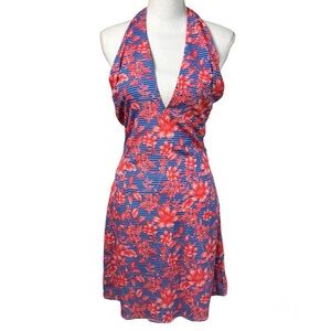 BADGLEY MISCHKA BLUE PINK FLORAL PRINT DRESS SIZE US 2 BRAND NEW WITH TAGS